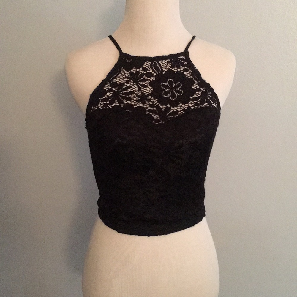 Super cute lace overlay top